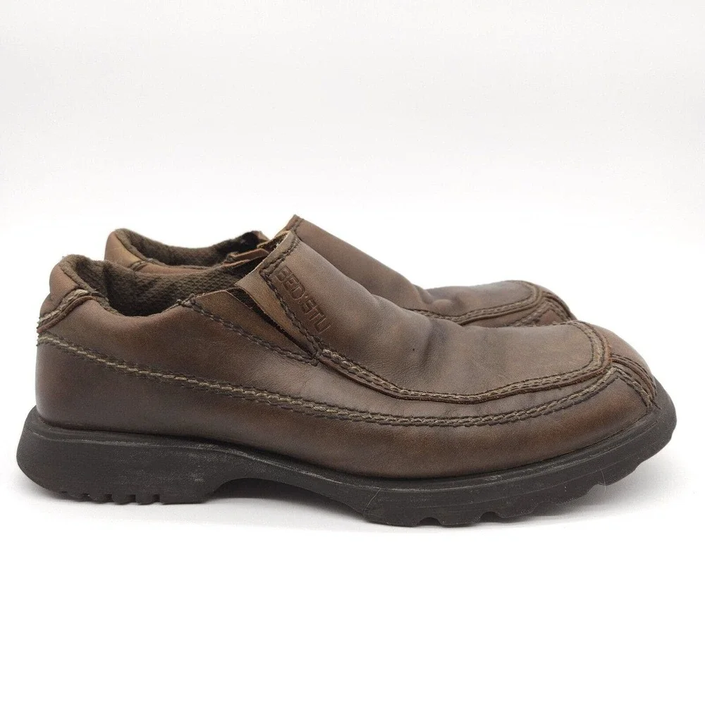 Bed Stu (Mens Size 10) Loafers Brown Leather Slip On Dress Casual Shoes Moc Toe‎